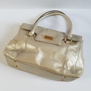 Tignanello Metallic Gold Leather Handbag